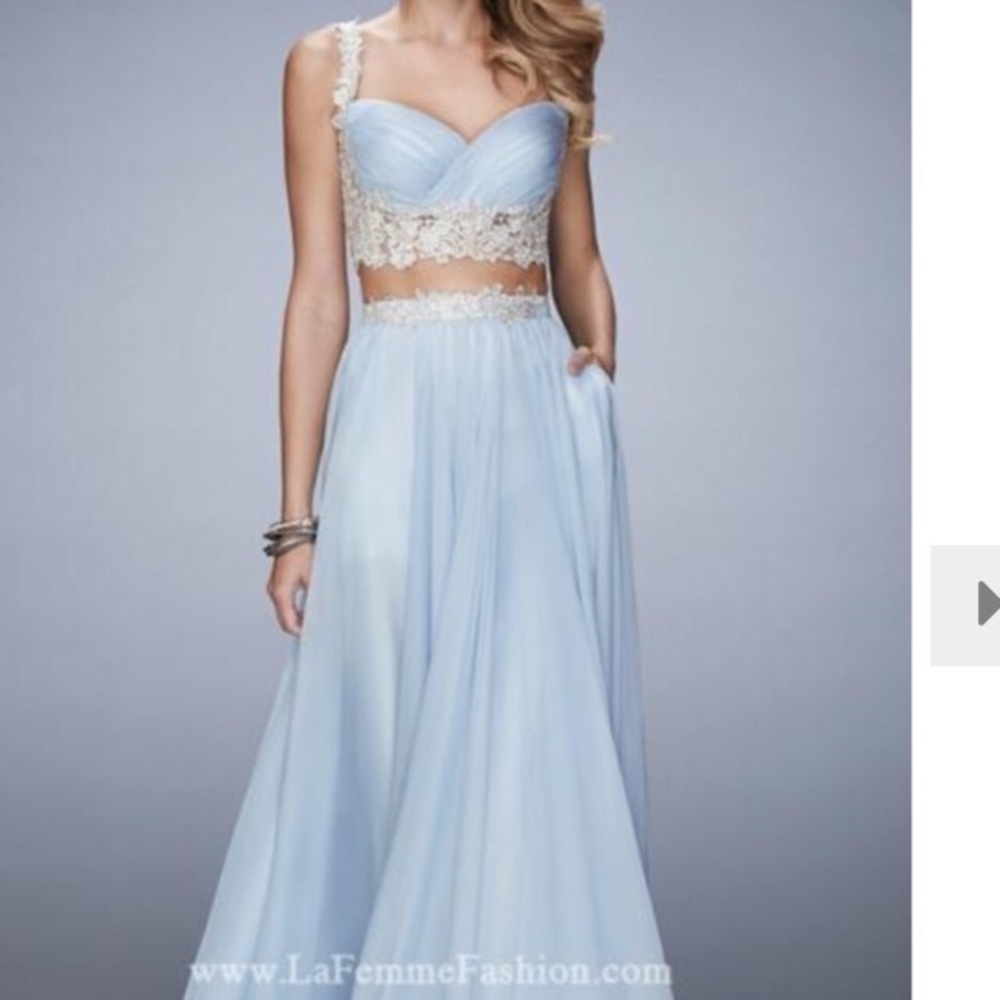 La femme two-piece light blue dress style 22234